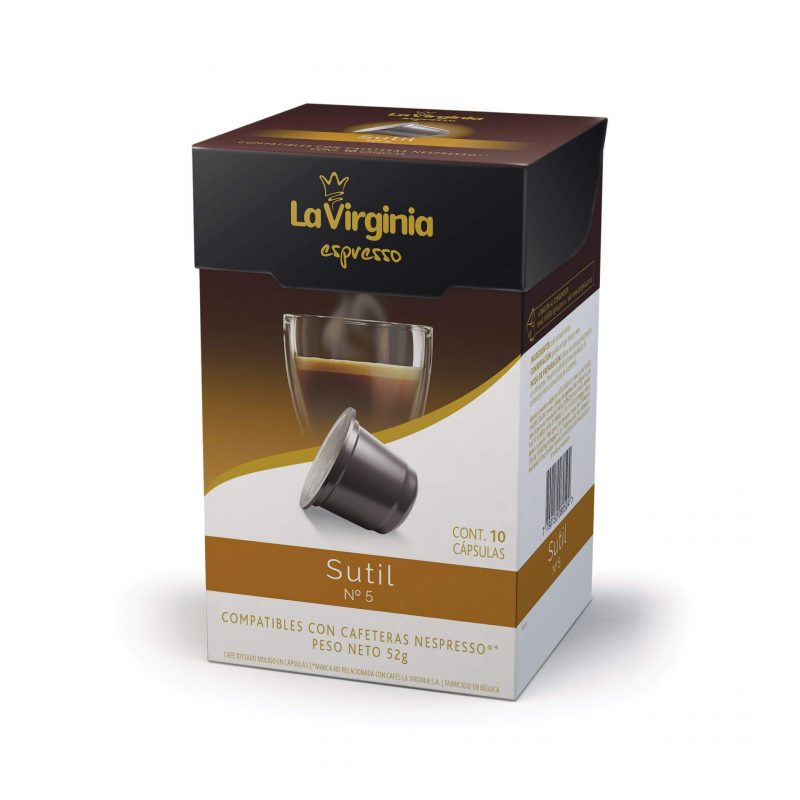 Cápsulas de café variedad Sutil La Virginia Promo 10% OFF Nespresso Compatibles