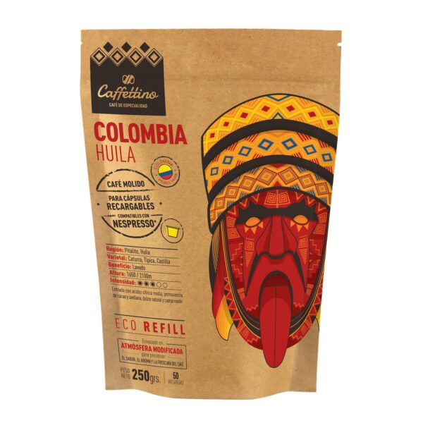 Café tostado molido Caffettino Colombia Huila - cafe de especialidad - decapsulas