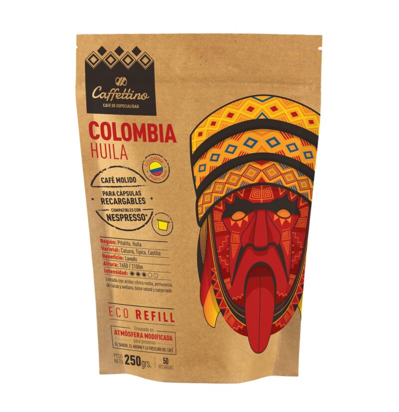 Café tostado molido Caffettino Colombia Huila - cafe de especialidad - decapsulas