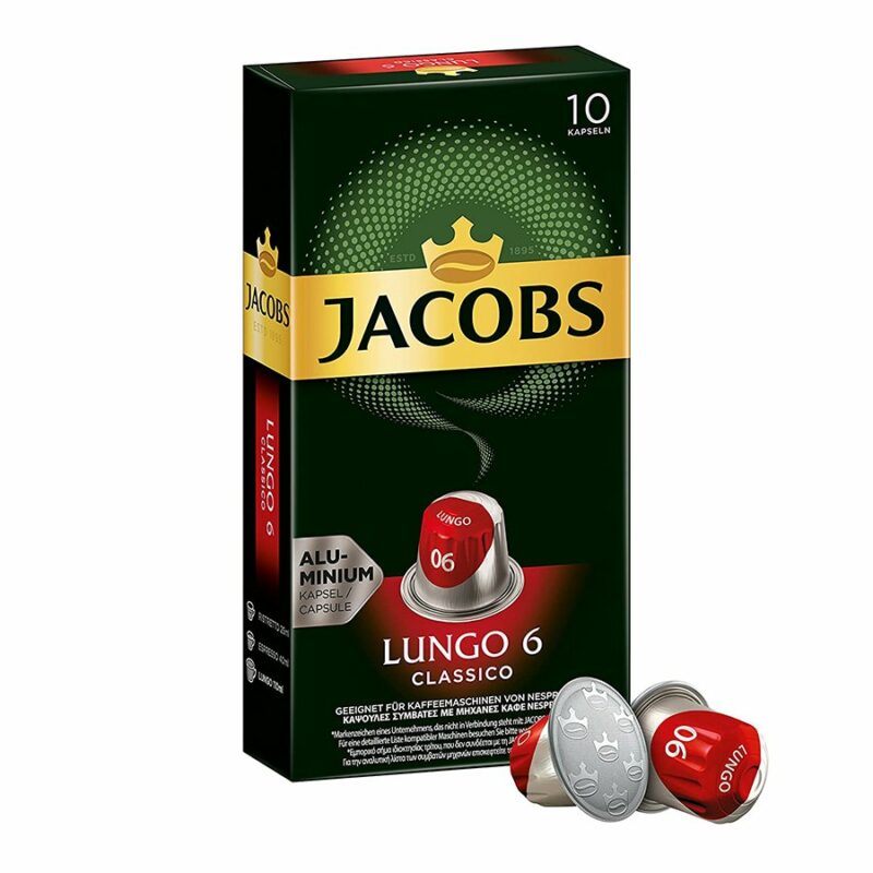 Cápsulas Nespresso compatibles - Jacobs Lungo Classico - Espresso intenso - cápsulas aluminio