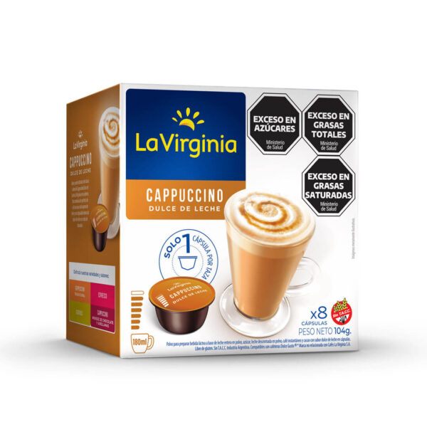 Cápsulas de Cappuccino dulce de leche la Virginia - Cápsulas Dolce Gusto compatibles - decapsulas